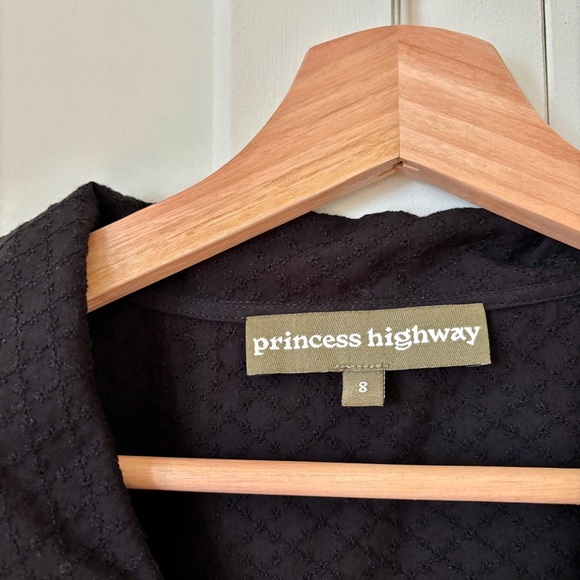 Princess Highway Size Small Black Peter Pan Drop-Waist Dress - Picture 3 of 4